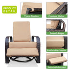 Arttoreal Outdoor Wicker Swivel Recliner Chair, 360° Rotating Patio Recliner