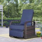Outdoor Wicker Swivel Recliner / 360-Degree Swivel Recliner Lounge Chair/ Patio Furniture Chair