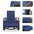 Outdoor Wicker Swivel Recliner / 360-Degree Swivel Recliner Lounge Chair/ Patio Furniture Chair