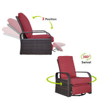 Arttoreal Outdoor Wicker Swivel Recliner Chair, 360° Rotating Patio Recliner