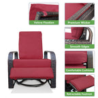 Arttoreal Outdoor Wicker Swivel Recliner Chair, 360° Rotating Patio Recliner