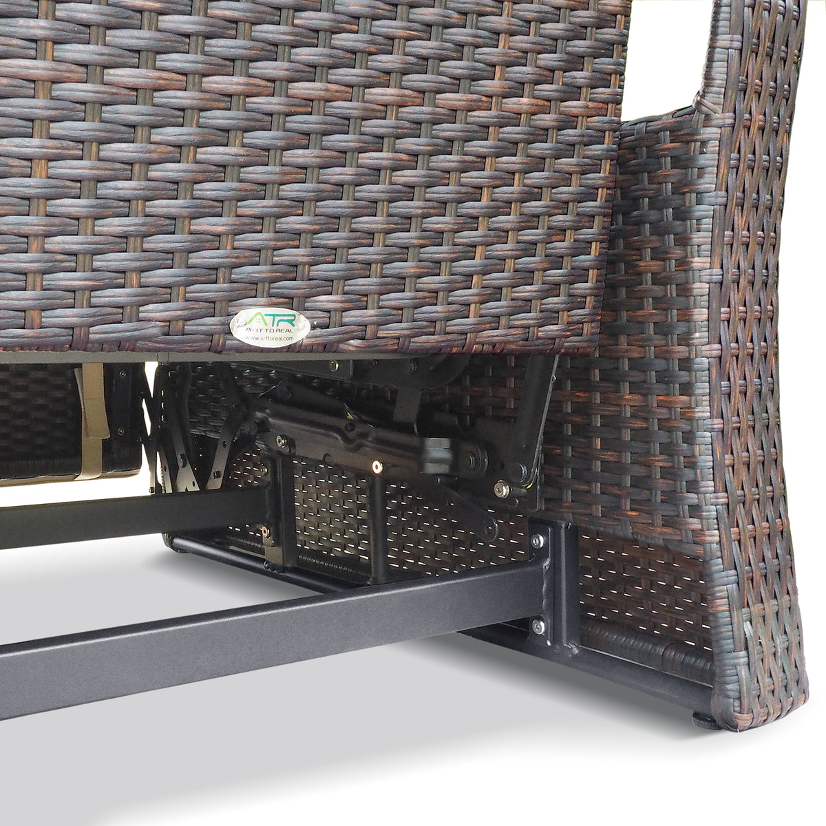 Arttoreal Outdoor Wicker Swivel Recliner Chair, 360° Rotating Patio Recliner