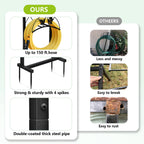 Arttoreal Freestanding Garden Hose Holder, Metal Water Hose Stand with 4 Ground Stakes, Detachable Storage Rack for Yard Lawn Patio