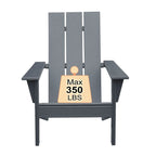 Adirondack Chair Set of 3 with Table, HDPE Weather-Resistant Patio Chair Fire Pit Chair for Outdoor, Backyard, Garden, Deck, Dark Gray