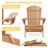2 Pcs Wooden Folding Adirondack Chair / Fire Pit Wood Chair Set of 2 for Garden,Garden, Lawn, Backyard, Deck, Pool Side, Fire Pit