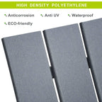 Adirondack Chair Lounger, Patio Chair HDPE Recliner Weather Resistant, Fire Pit Seating High Back for Outdoor, Backyard, Garden, Deck, Lawn, Gray