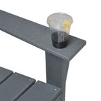 Adirondack Chair Set of 3 with Table, HDPE Weather-Resistant Patio Chair Fire Pit Chair for Outdoor, Backyard, Garden, Deck, Dark Gray