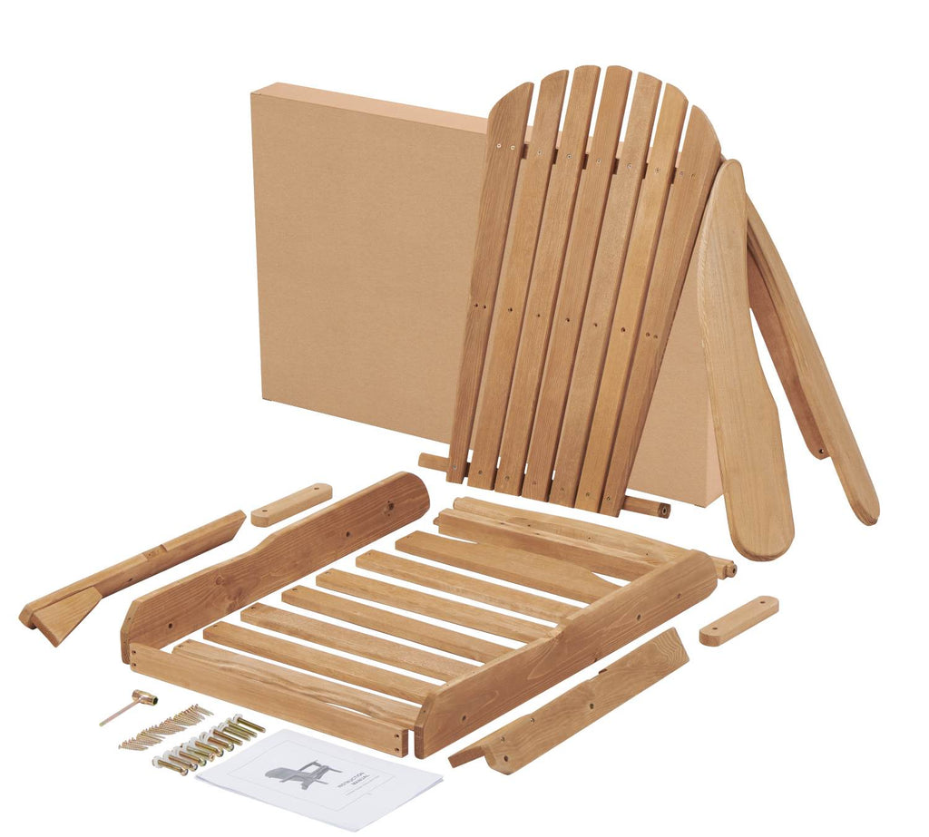 2 Pcs Wooden Folding Adirondack Chair / Fire Pit Wood Chair Set of 2 for Garden,Garden, Lawn, Backyard, Deck, Pool Side, Fire Pit