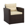 Outdoor 5 Piece Rattan Sectional Sofa Chair Couch with Cushions / All-Weather Wicker Conversation set with Storage