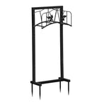 Arttoreal Freestanding Garden Hose Holder, Metal Water Hose Stand with 4 Ground Stakes, Detachable Storage Rack for Yard Lawn Patio