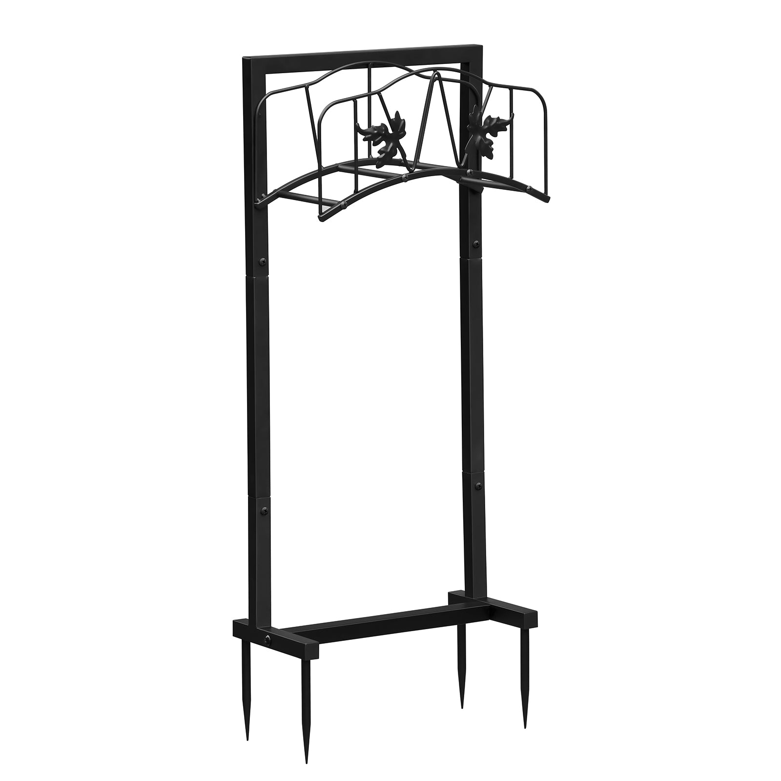 Arttoreal Freestanding Garden Hose Holder, Metal Water Hose Stand with 4 Ground Stakes, Detachable Storage Rack for Yard Lawn Patio