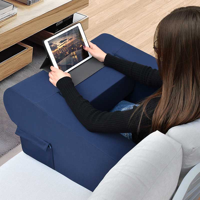 【Clearance Sale】Gaming and Reading Pillow, Laptop Gaming Pillow with Side Pocket, Ergonomic Armrest Pillow for Reading, Gaming, Working and Relaxing on Bed, Sofa, Floor, Car