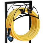 Arttoreal Freestanding Garden Hose Holder, Metal Water Hose Stand with 4 Ground Stakes, Detachable Storage Rack for Yard Lawn Patio