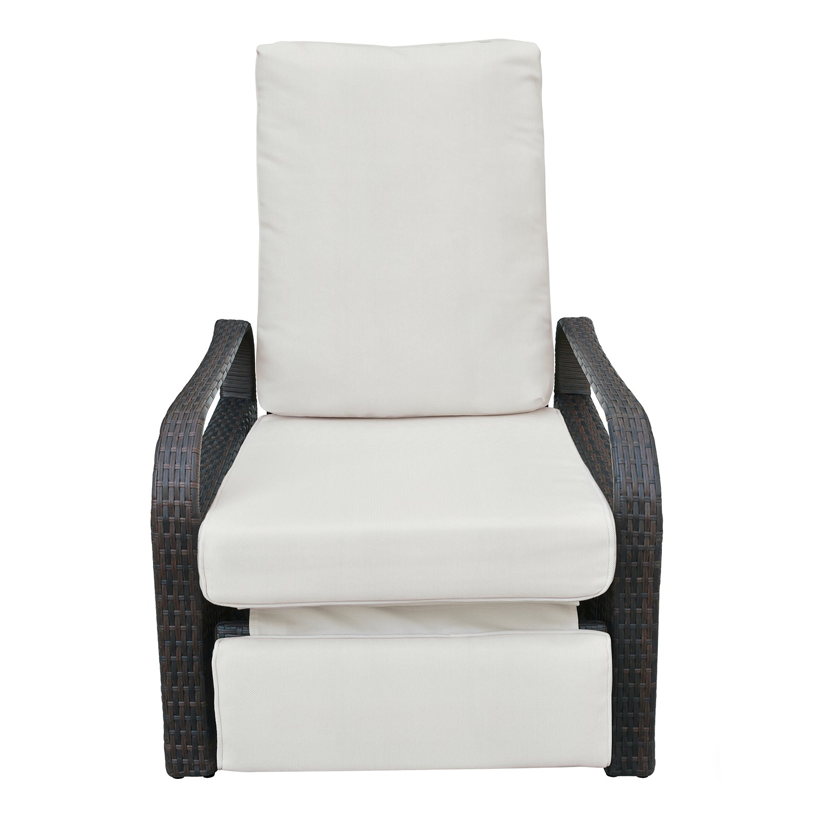 Arttoreal Outdoor Recliner Lounge Chair for Patio & Poolside – Premium Wicker Rattan Chair with Cushion and Adjustable Backrest(350 lbs Capacity)