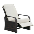 Arttoreal Outdoor Recliner Lounge Chair for Patio & Poolside – Premium Wicker Rattan Chair with Cushion and Adjustable Backrest(350 lbs Capacity)