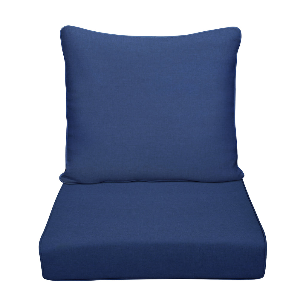 Arttoreal Outdoor Deep Seat Cushion Set, 24 x 22 x 4.3 in Seat and Back Replacement Cushions for Patio Furniture, Water-Resistant Fabric