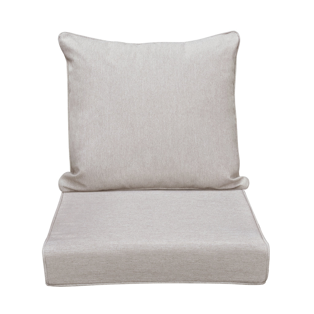Arttoreal Outdoor Deep Seat Cushion Set, 24 x 22 x 4.3 in Seat and Back Replacement Cushions for Patio Furniture, Water-Resistant Fabric