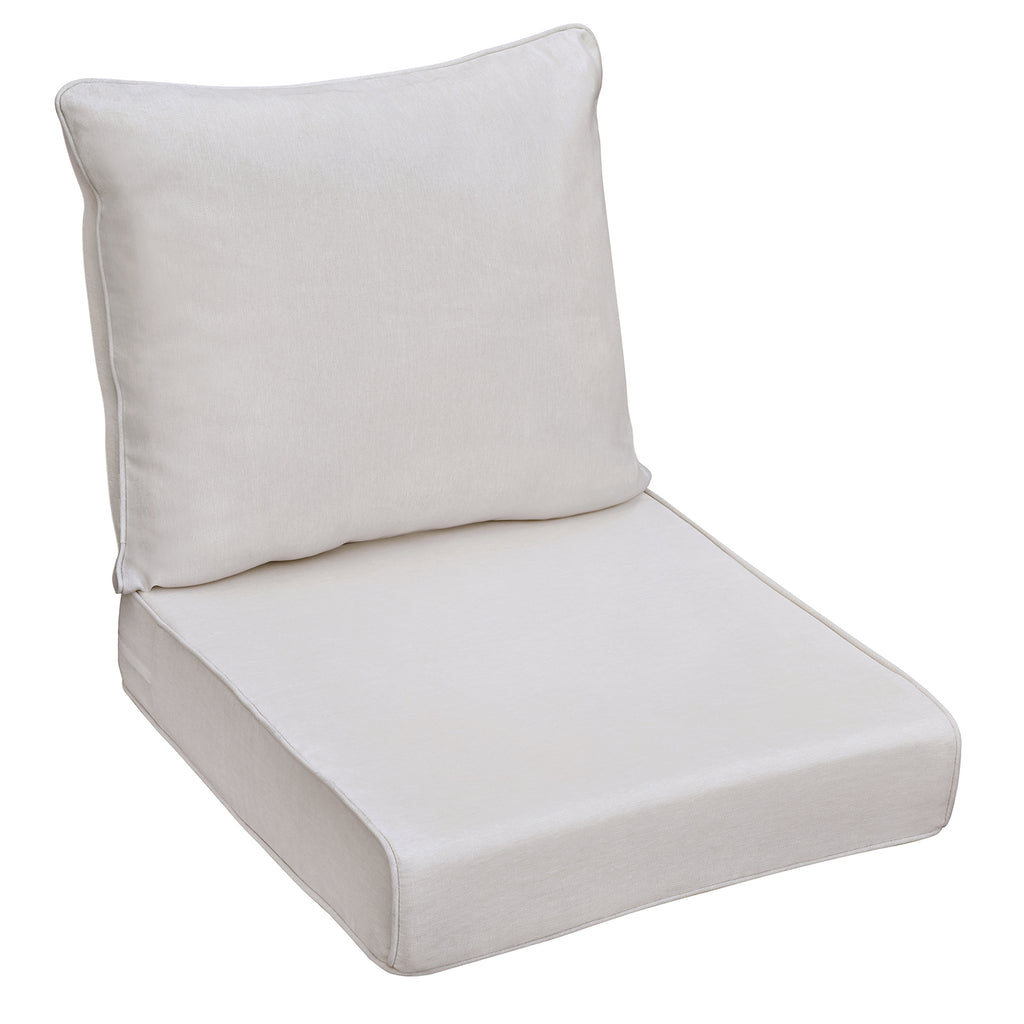 Arttoreal Outdoor Deep Seat Cushion Set, 24 x 22 x 4.3 in Seat and Back Replacement Cushions for Patio Furniture, Water-Resistant Fabric