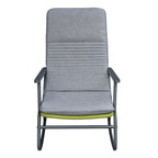 Arttoreal 3-Piece Patio Rocking Chair Bistro Set, Heavy Duty 330 LBS Rocking Chairs with 17.3" Side Table, Gray Cushion & Green Wicker for Garden, Balcony