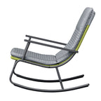 Arttoreal 3-Piece Patio Rocking Chair Bistro Set, Heavy Duty 330 LBS Rocking Chairs with 17.3" Side Table, Gray Cushion & Green Wicker for Garden, Balcony
