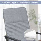 Arttoreal 3-Piece Patio Rocking Chair Bistro Set, Heavy Duty 330 LBS Rocking Chairs with 17.3" Side Table, Gray Cushion & Green Wicker for Garden, Balcony