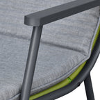 Arttoreal 3-Piece Patio Rocking Chair Bistro Set, Heavy Duty 330 LBS Rocking Chairs with 17.3" Side Table, Gray Cushion & Green Wicker for Garden, Balcony
