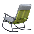 Arttoreal 3-Piece Patio Rocking Chair Bistro Set, Heavy Duty 330 LBS Rocking Chairs with 17.3" Side Table, Gray Cushion & Green Wicker for Garden, Balcony