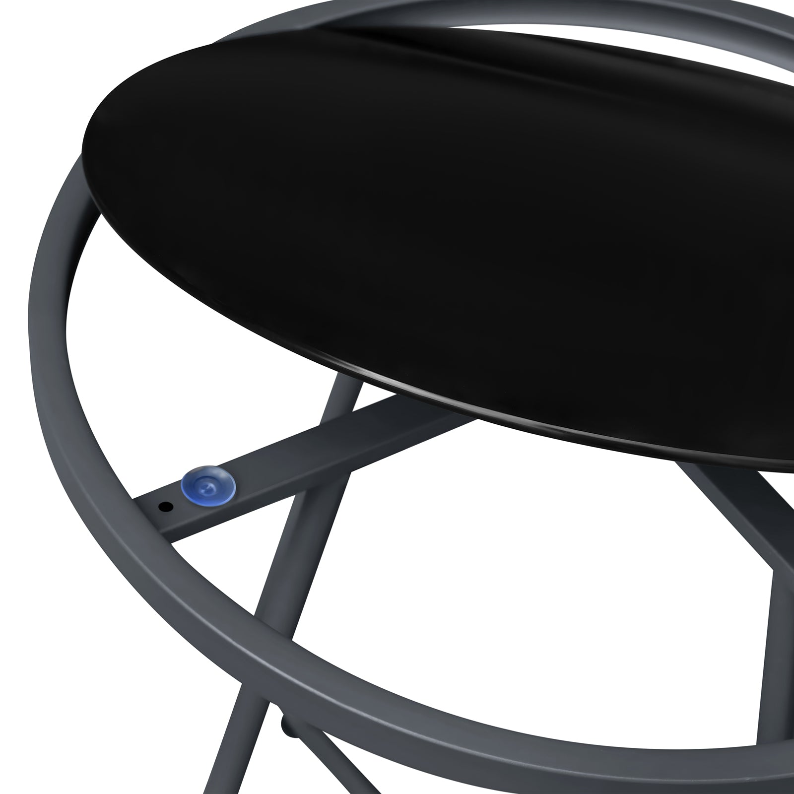 Arttoreal  Outdoor Side Table, 17.3" Round Glass Top Patio End Table, 17.7" Height with Metal Frame for Backyard, Deck, Balcony