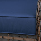 Arttoreal Outdoor Swivel Rocker Patio Chairs Set of 2 and Matching Side Table / 3 Piece Wicker Patio Bistro Set with Premium Fabric Cushions