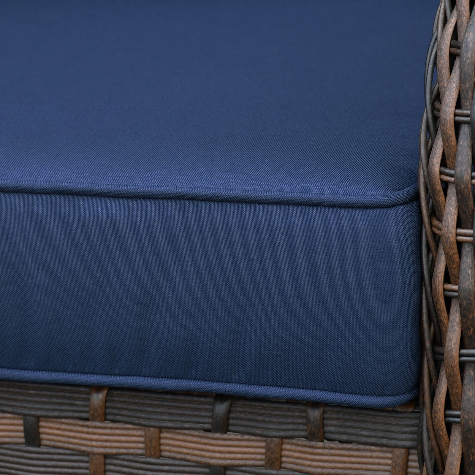 Arttoreal Outdoor Swivel Rocker Patio Chairs Set of 2 and Matching Side Table / 3 Piece Wicker Patio Bistro Set with Premium Fabric Cushions