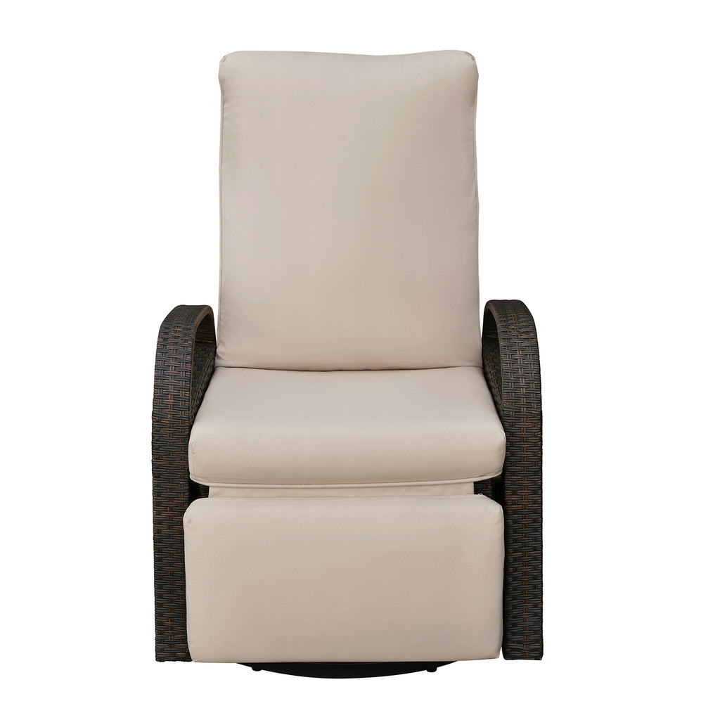 Arttoreal Outdoor Swivel Rattan Lounge Chair, 42.2 inches high,  – Indoor/Outdoor Recliner with Side Table