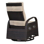 Arttoreal Outdoor Swivel Rattan Lounge Chair, 42.2 inches high,  – Indoor/Outdoor Recliner with Side Table