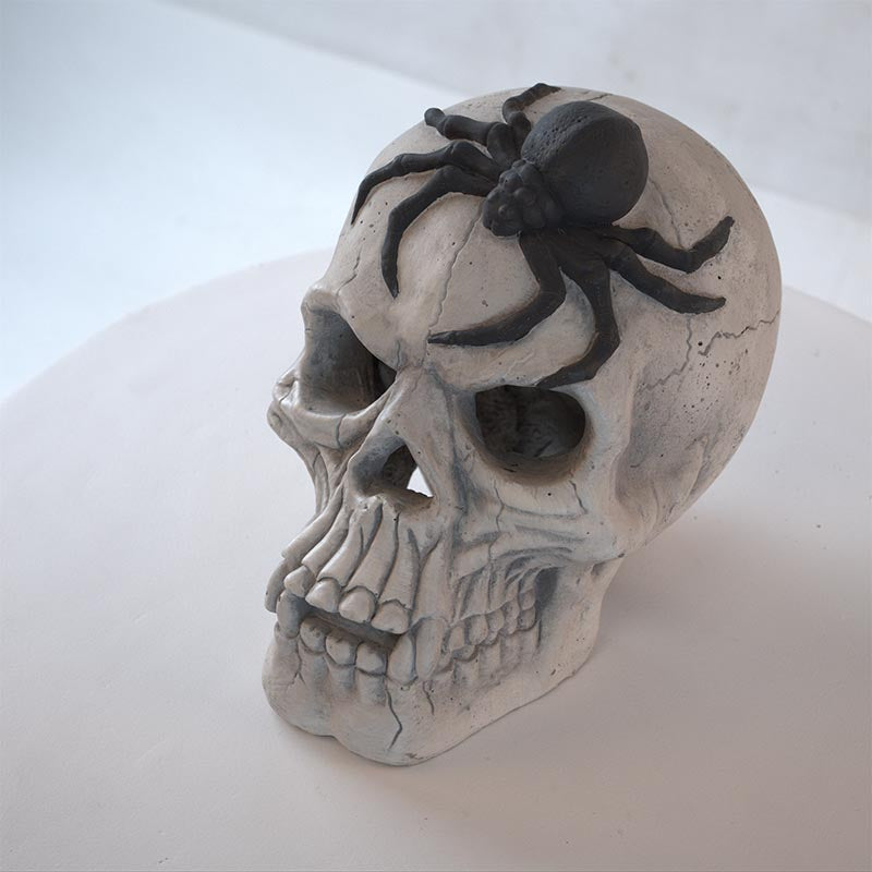Demon Skull Halloween Decoration, Fire Pit Skull Gas Log for Indoor or Outdoor Fireplaces Campfire
