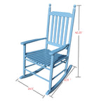 Wooden Porch Rocking Chair with Wide Arms, No Cushions for Patio or Living Room