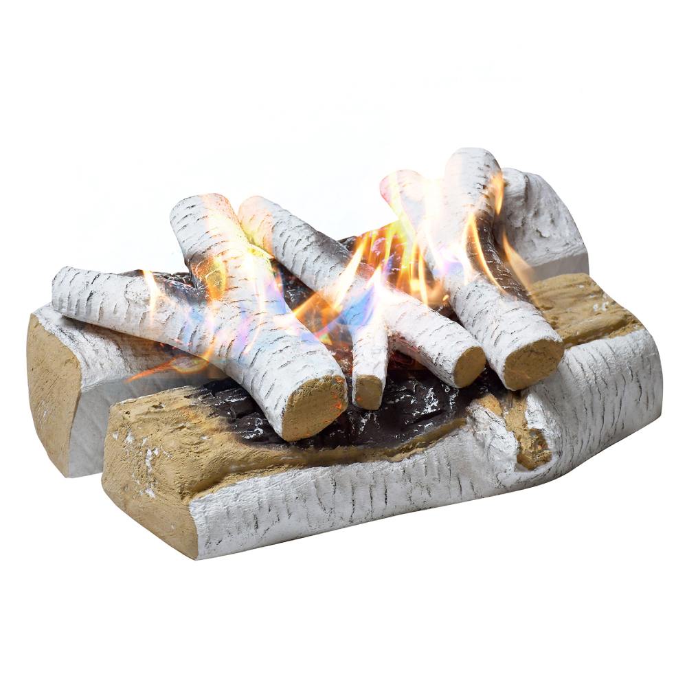 5Pc Ceramic Fireplace Logs Set / Fire Pits Fiber White Birch Fake Firewood / Electric Fireplaces Wood Logs