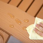 Patio Folding Adirondack Chair with Retractable Ottoman, Cup Holder for Porch, Pool, Deck, Backyard, Garden
