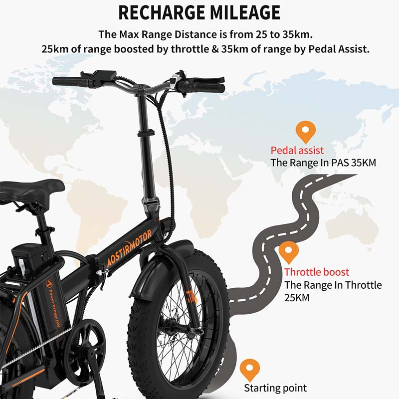 Folding Electric Bike 500W Motor / Beach Snow Bicycle 20" Fat Tire with 36V 13Ah Removable Li-Battery