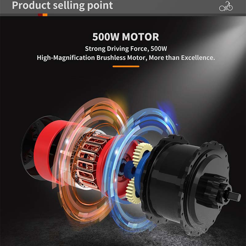 Folding Electric Bike 500W Motor / Beach Snow Bicycle 20