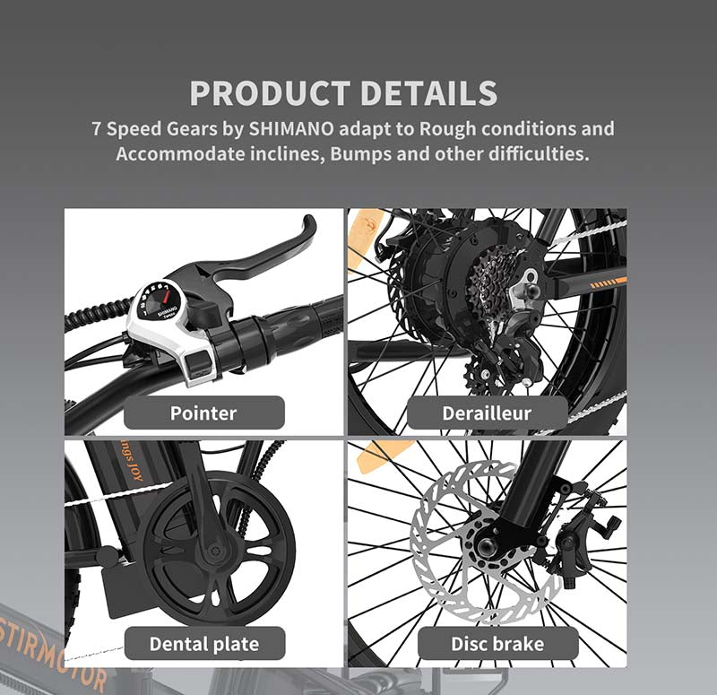 Folding Electric Bike 500W Motor / Beach Snow Bicycle 20" Fat Tire with 36V 13Ah Removable Li-Battery