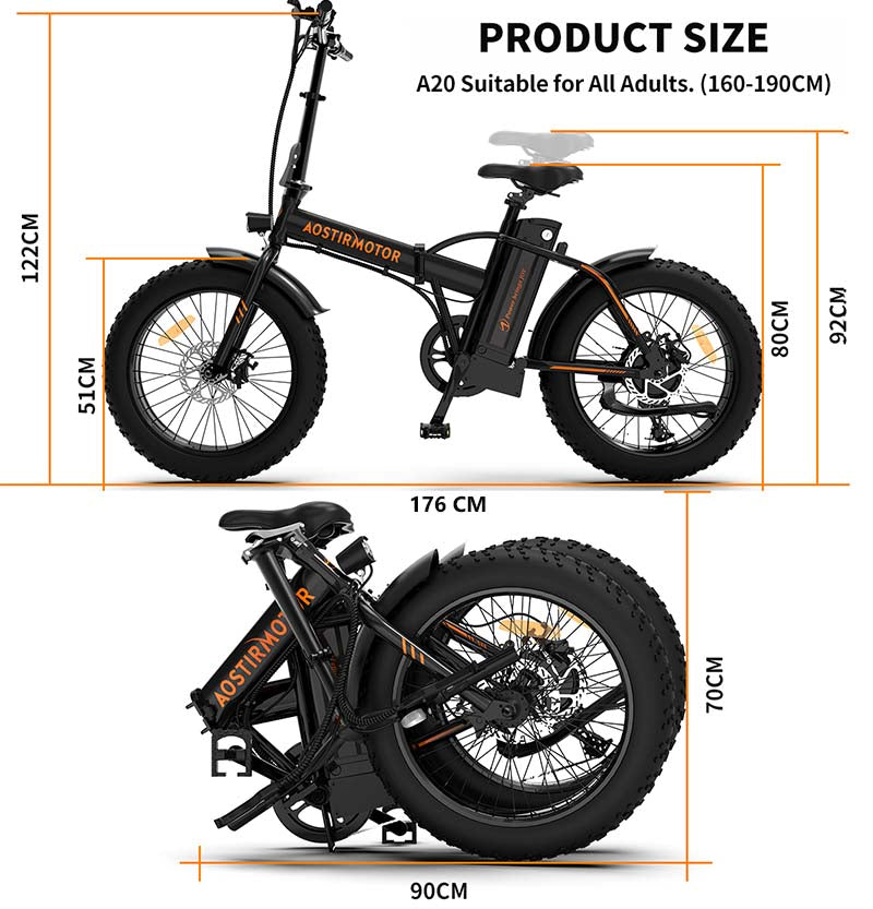 Folding Electric Bike 500W Motor / Beach Snow Bicycle 20