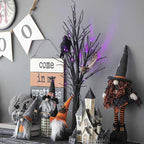 Halloween Gnome Plush Elf Decoration - Standing Witch Gnome w/Retractable Spring Legs for Halloween Ornament Home Decor