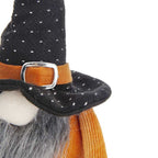 2Pcs Fabric Standing Orange Gnome Plush Decor W/Holding Banner - Seasonal Decoration for Halloween Decor, Bedroom Living Room Console Table Bookshelf Accent Piece, 6.3x4.3x16"