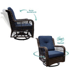 Outdoor Bistro Set 3 Pieces/Outdoor Resin Wicker Swivel Rocker Patio Chair/360-Degree Swivel Rocking Chairs/Outdoor Rattan Conversation Sets