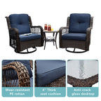 Outdoor Bistro Set 3 Pieces/Outdoor Resin Wicker Swivel Rocker Patio Chair/360-Degree Swivel Rocking Chairs/Outdoor Rattan Conversation Sets