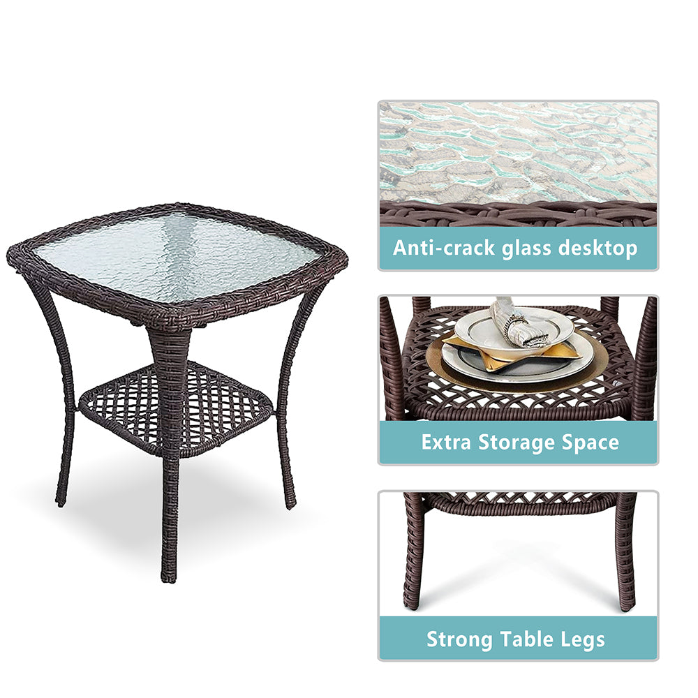 Outdoor Bistro Set 3 Pieces/Outdoor Resin Wicker Swivel Rocker Patio Chair/360-Degree Swivel Rocking Chairs/Outdoor Rattan Conversation Sets