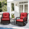 Outdoor Bistro Set 3 Pieces/Outdoor Resin Wicker Swivel Rocker Patio Chair/360-Degree Swivel Rocking Chairs/Outdoor Rattan Conversation Sets