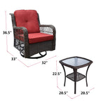 Outdoor Bistro Set 3 Pieces/Outdoor Resin Wicker Swivel Rocker Patio Chair/360-Degree Swivel Rocking Chairs/Outdoor Rattan Conversation Sets