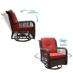 Outdoor Bistro Set 3 Pieces/Outdoor Resin Wicker Swivel Rocker Patio Chair/360-Degree Swivel Rocking Chairs/Outdoor Rattan Conversation Sets