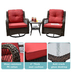 Outdoor Bistro Set 3 Pieces/Outdoor Resin Wicker Swivel Rocker Patio Chair/360-Degree Swivel Rocking Chairs/Outdoor Rattan Conversation Sets