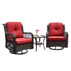 Outdoor Bistro Set 3 Pieces/Outdoor Resin Wicker Swivel Rocker Patio Chair/360-Degree Swivel Rocking Chairs/Outdoor Rattan Conversation Sets